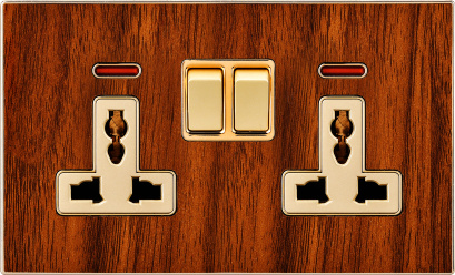 UK Double 13A Multi-Functional Switched Socket with Neon (N5)