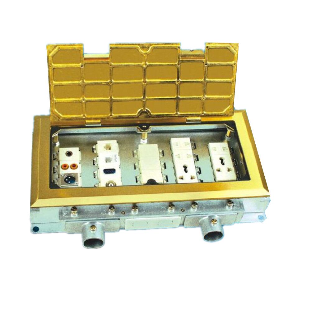 Rectangle Golden 17gang 120type Open Type Floor Socket