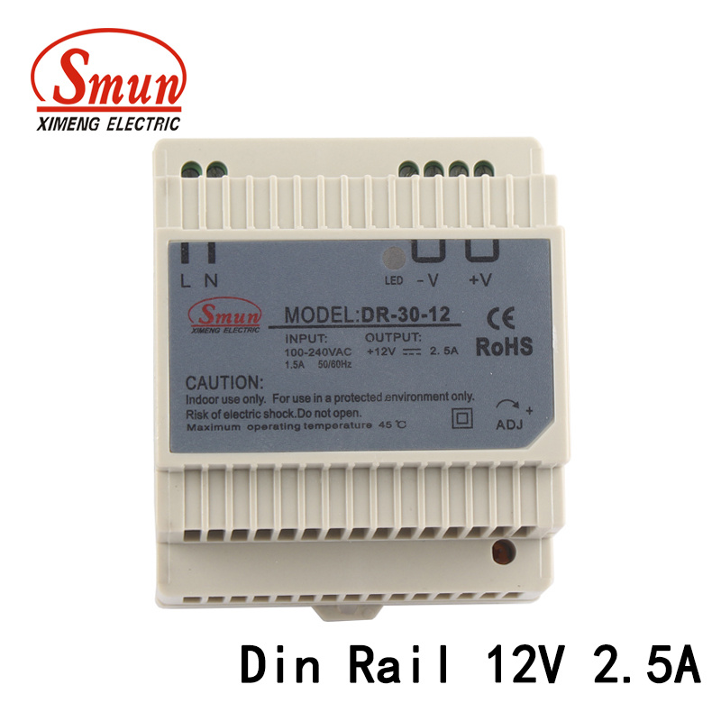 Dr-30-12 12VDC 2.5A 30W DIN Rail Mounted Switching Power Supply