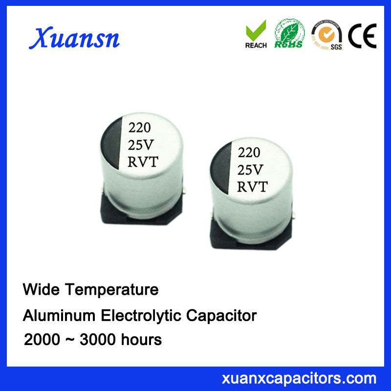 25V 220UF 2000hours SMD Capacitor Electrolytic