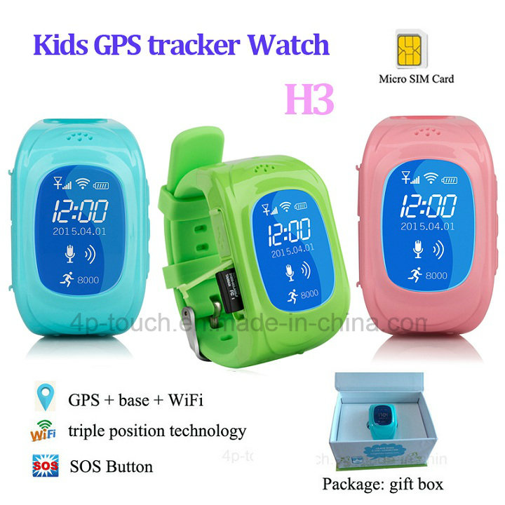 Multiple Languages Kids GPS Tracker Watch with Sos Button (H3)