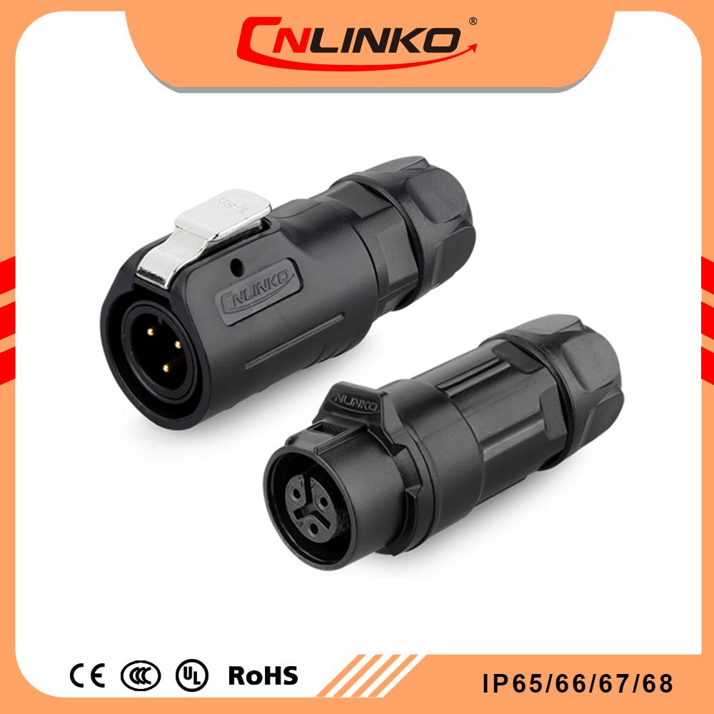 Electrical 3pin Round Connections Plug and Sockets Sealed Watertight Wire Connectors