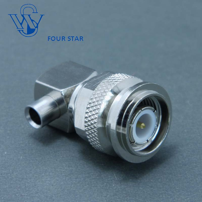 Male Plug Right Angle TNC Connector for Rg402 Cable