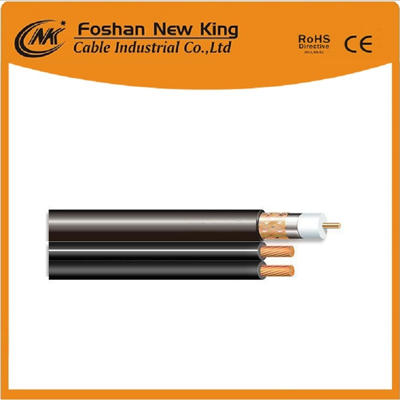 Standard Shield Cu/CCS Coaxial Cable RG6 with Power Cable for CCTV/CATV System