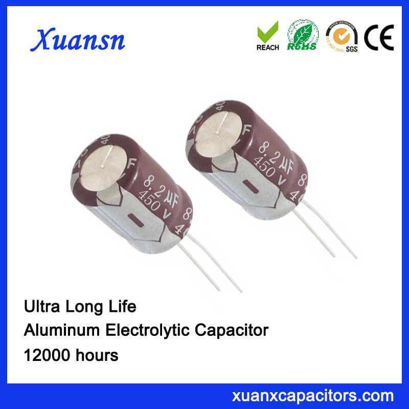 Brown 8.2UF 450V Aluminum Capacitors for Charging Pile