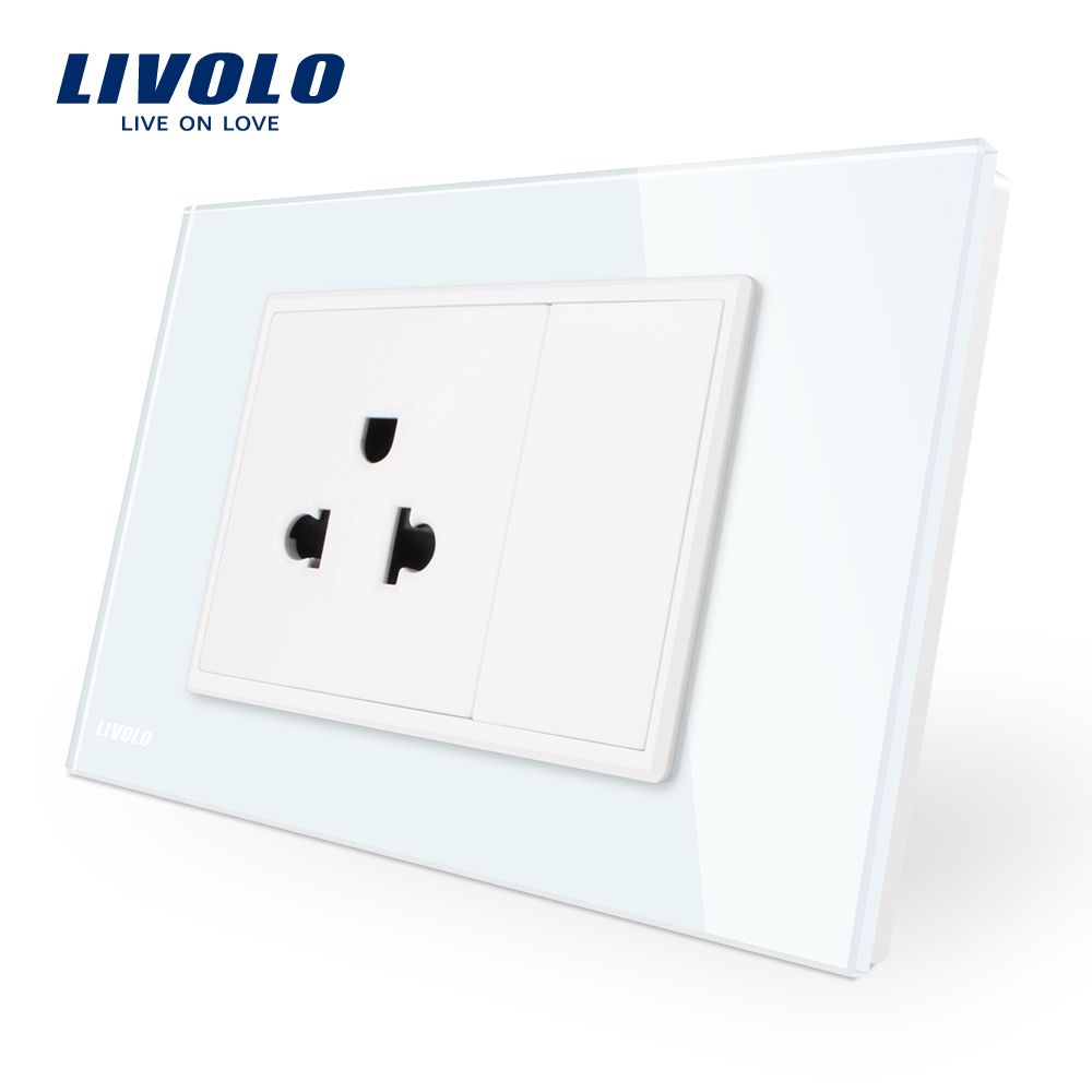 Livolo 16A Us Wall Power Socket with Glass Panel Vl-C9c1us-11