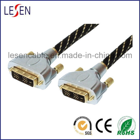 DVI Cable, DVI Plug to DVI Plug, Metal Shell