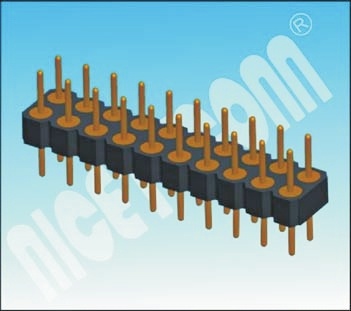 2.54 mm Dual Rows DIP Male IC Socket Round Pin 2*10p
