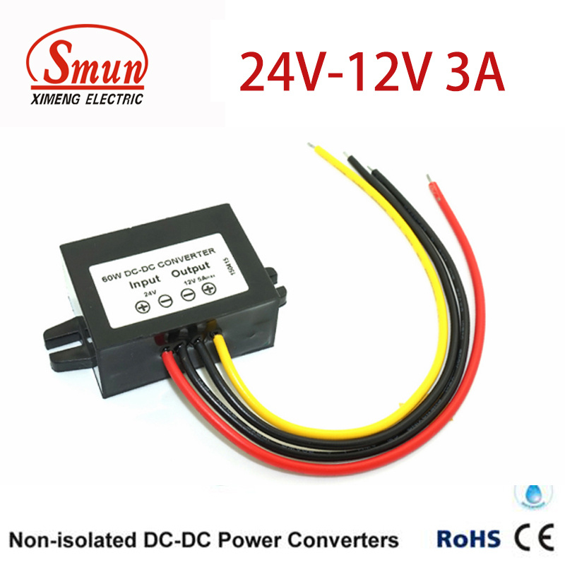 Non-Isolated 24VDC-12VDC 3A 36W DC DC Converter Power Supply