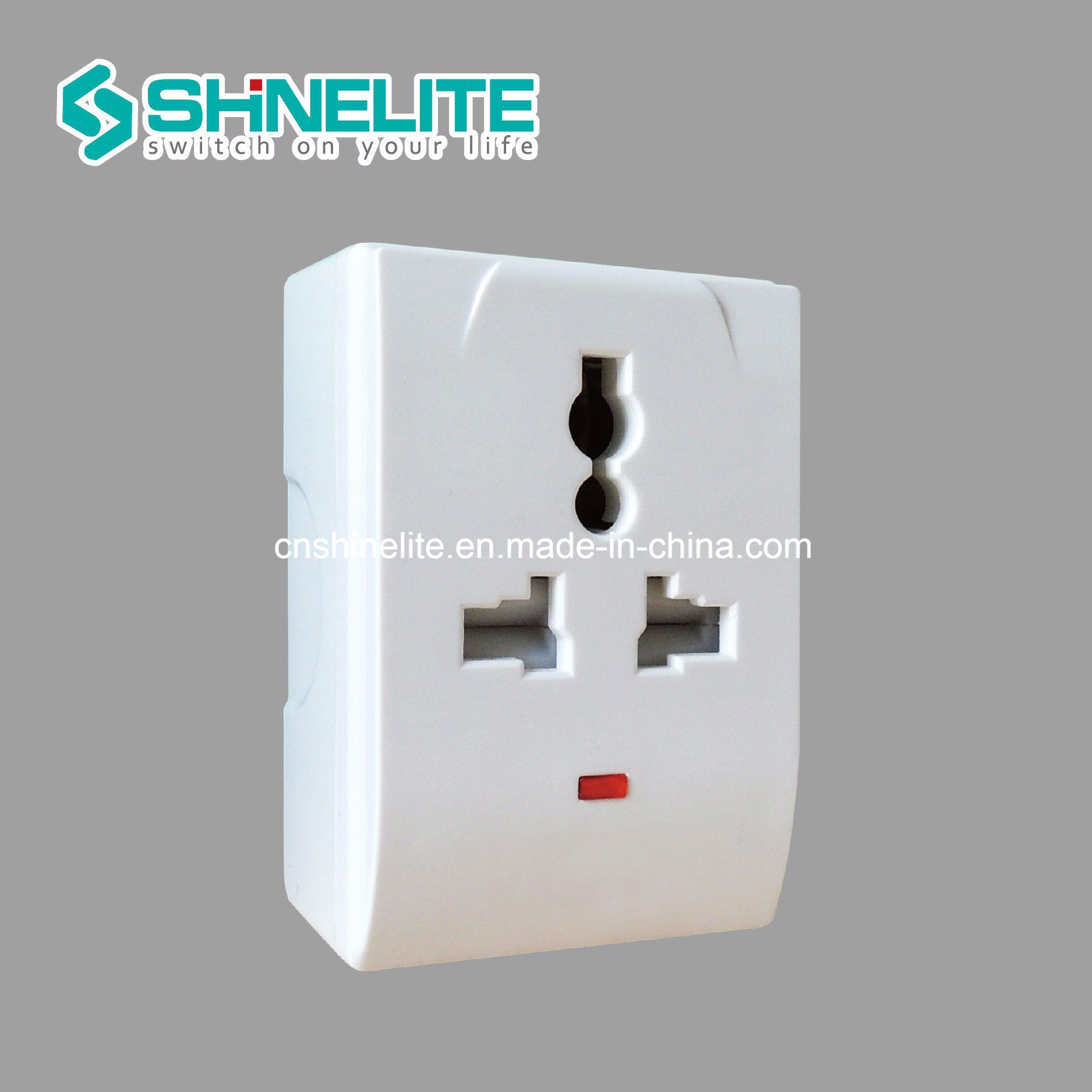 Plastic 13A 3 Pin Multi Function Adaptor with Neon