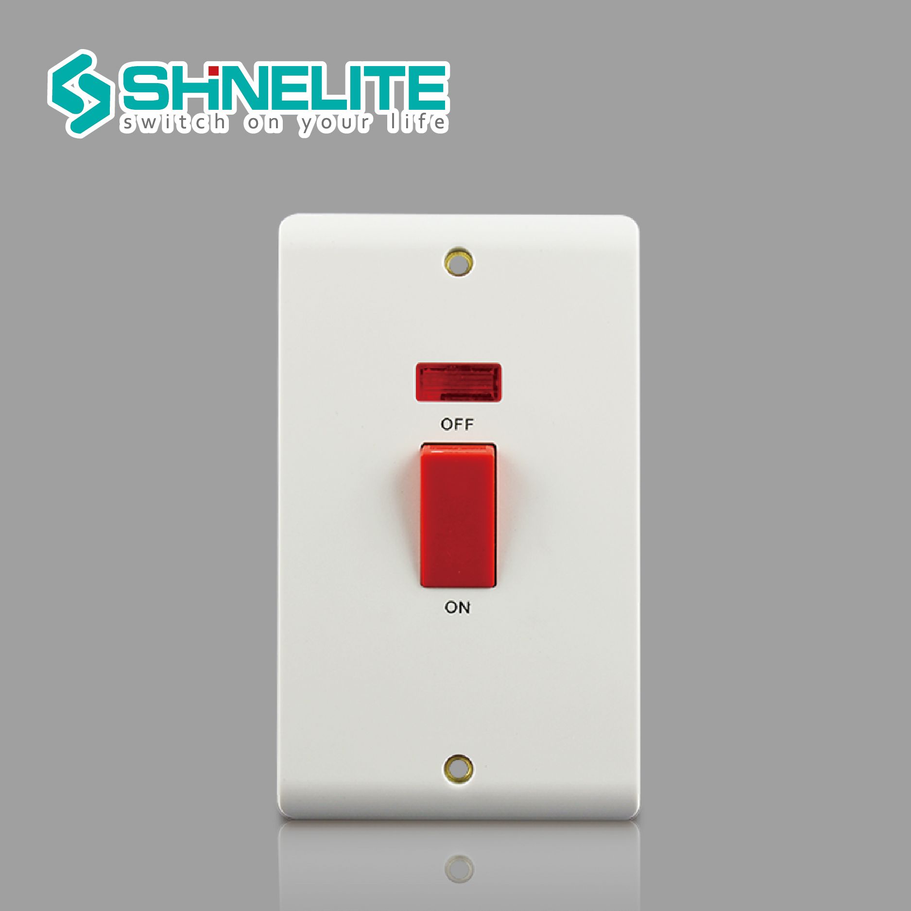 45A Cooker Switch Double Plate 7X14 BS Standard