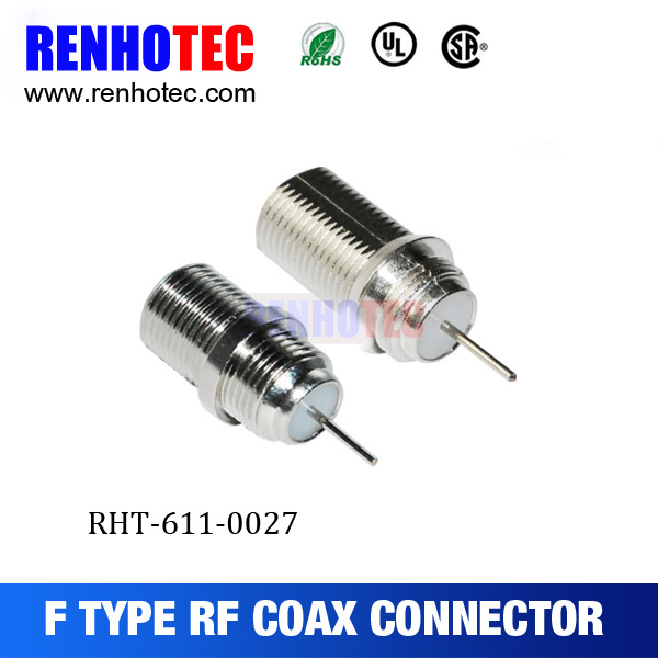 F Female Type Circular Waterproof RF Connector for PCB Board