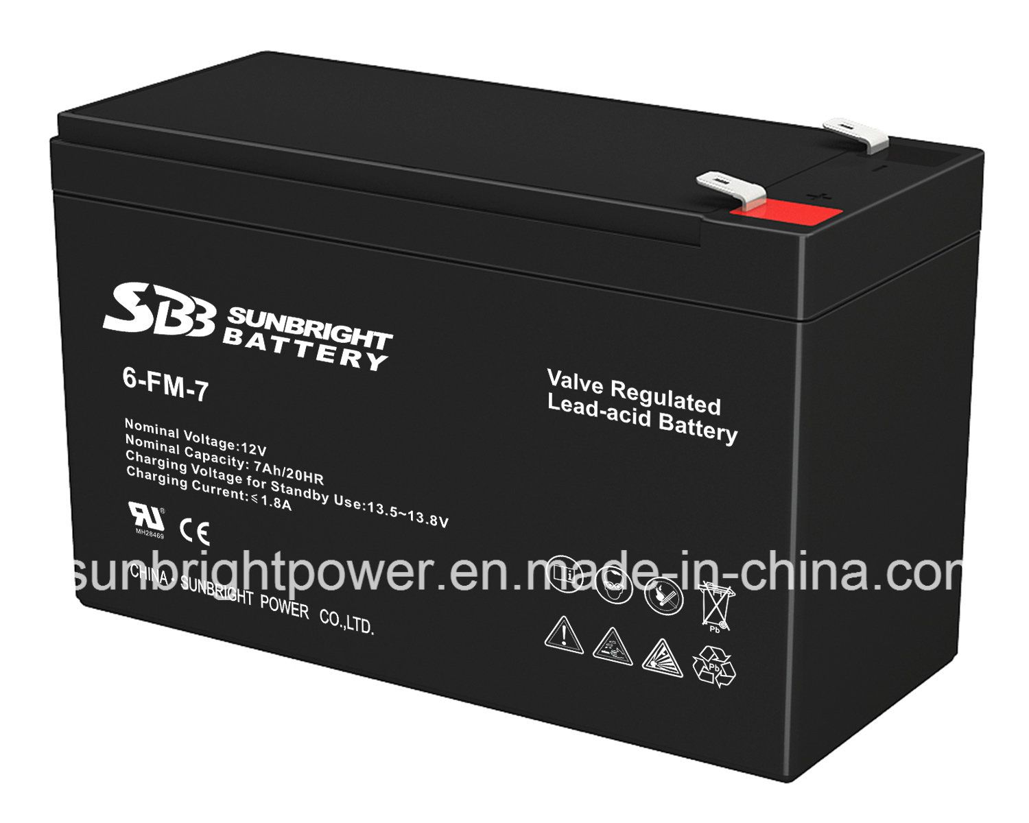 SBB Sprayer Battery 12V7ah with CE RoHS UL