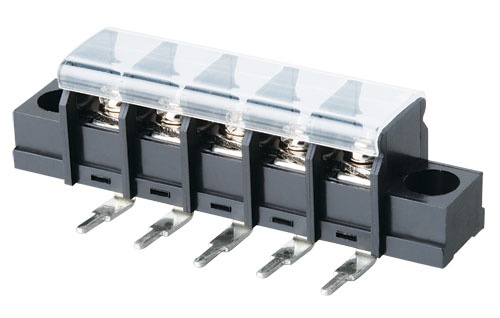 Flat Pin Header Barrier Terminal Block with Cover