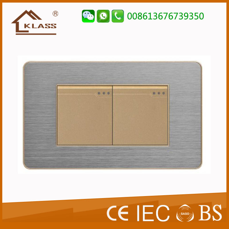 2gang 2 Way Electrical Power Push Button Touch Wall Switch