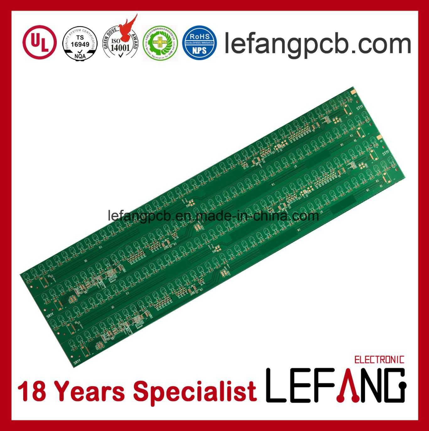 Double-Sided Fr4 LED Light PCB Circuit Board with OSP