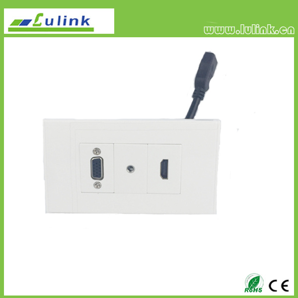 HDMI VGA 3.5mm Mini Jack Wall Plate