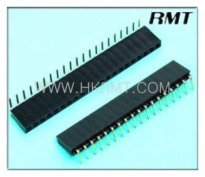 Female Header 1.27mm Single 90 Degree