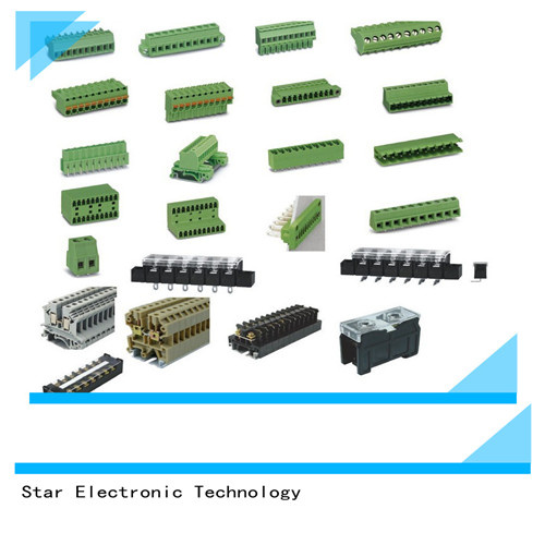 China Factory PA66 PCB Pluggable Terminal Block Green and Black