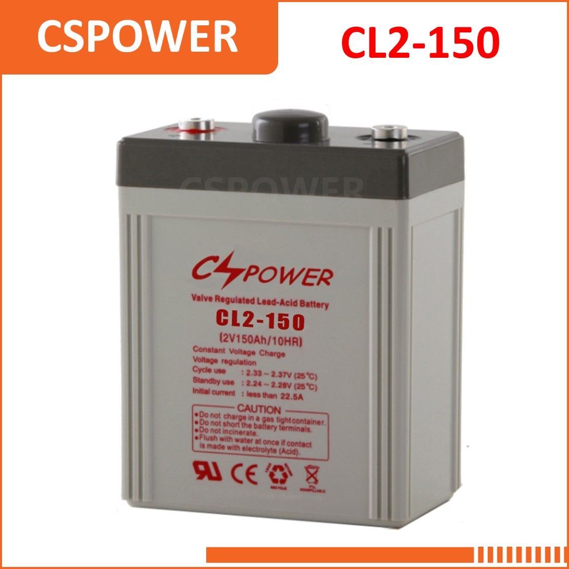 Lead Acid Battery 2V150ah with Ce, IEC, ISO Certificates Cl2-150