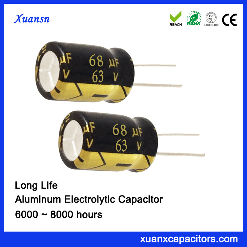 63V 68UF 105º C Capacitor 8000hours Aluminum Electrolytic Capacitor