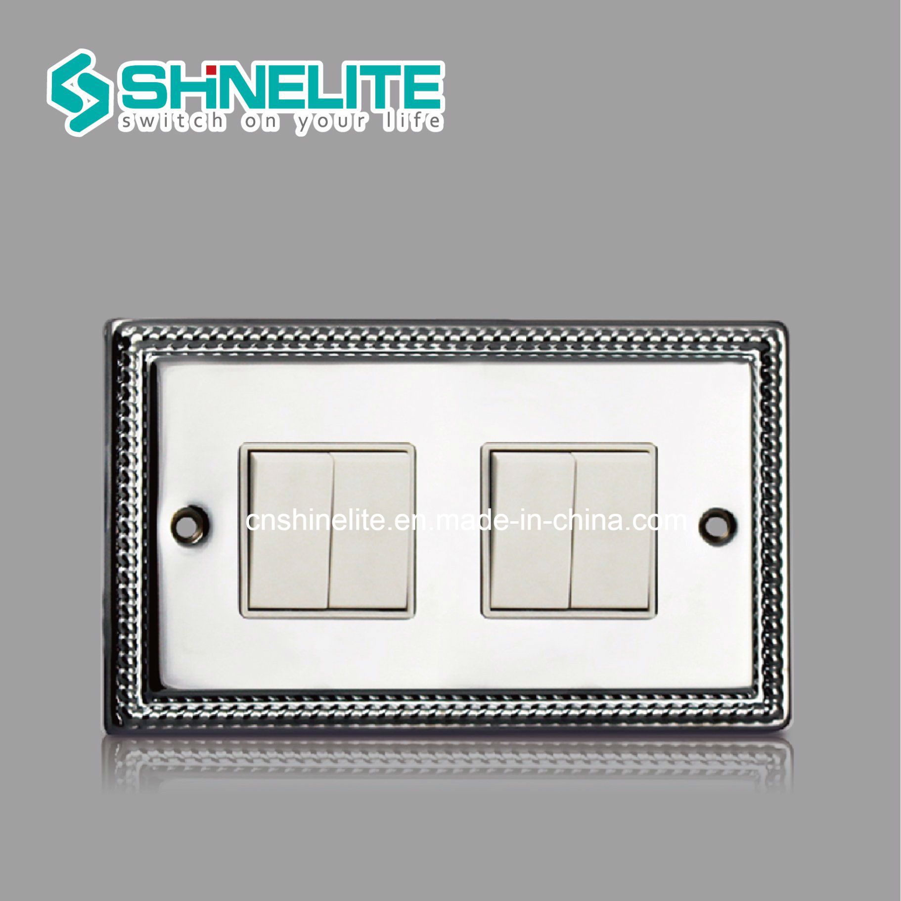 UK Standard 4 Gang 1 Way Wall Switch Electrical Switch