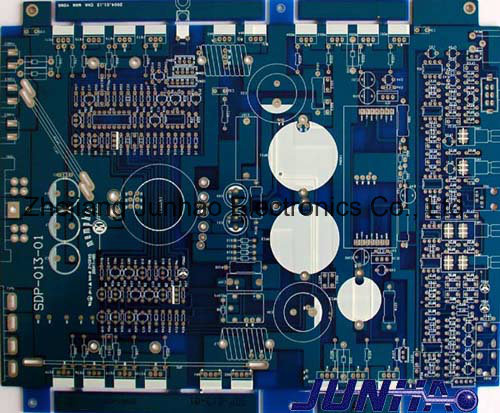 Printed Circuit Board with Flash Gold and blue Solder Mask