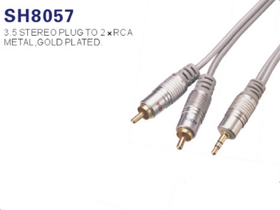 3.5mm Stereo Plug to 2 RCA Cable