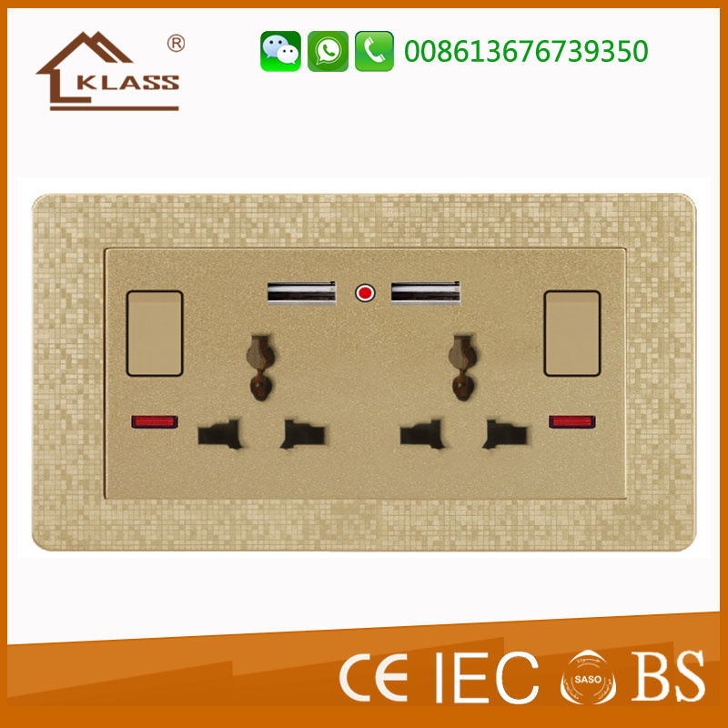 Mf 13A Dual USB Electrical Wall Switch Socket Outlet