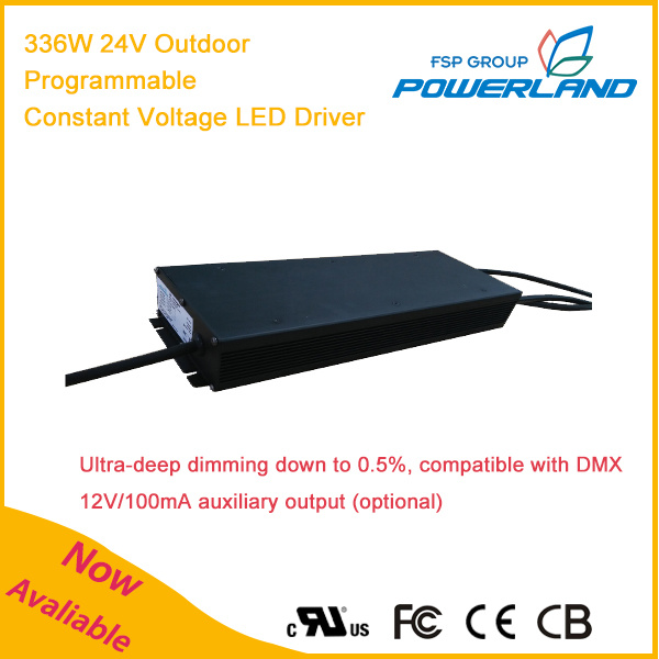 336W 24V Outdoor Programmable Constant Voltage Waterproof LED Driver