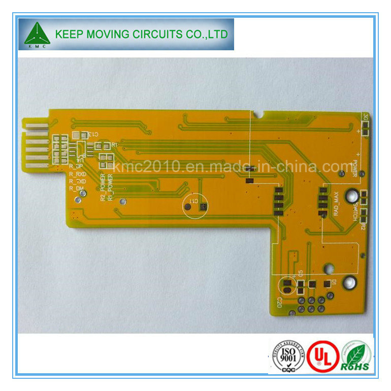 2 Layer Yellow Solder Mask PCB with HASL Lf