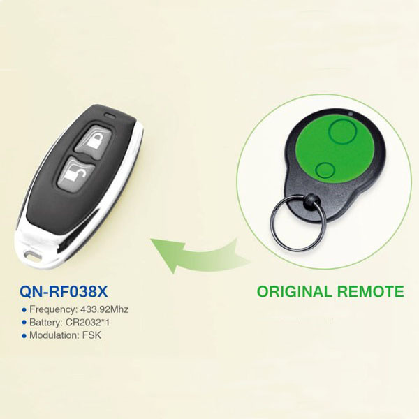 Compatible with Merlin 2 Button 433MHz Radio Transmitter Qn-RF038X