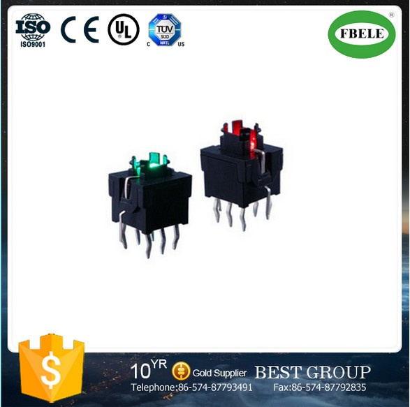 7.5*8.7mm Square Momentary Tactile Switch with LED, SMD Tact Switch with 8pins