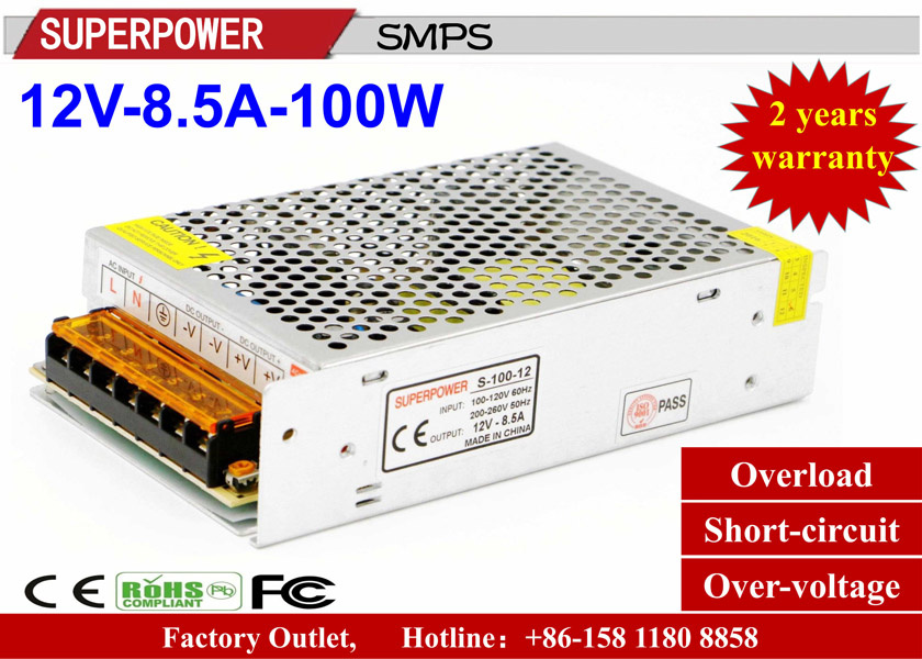 LED Driver 12V 8.5A 100W Switching Power Supply for for 3D Printer