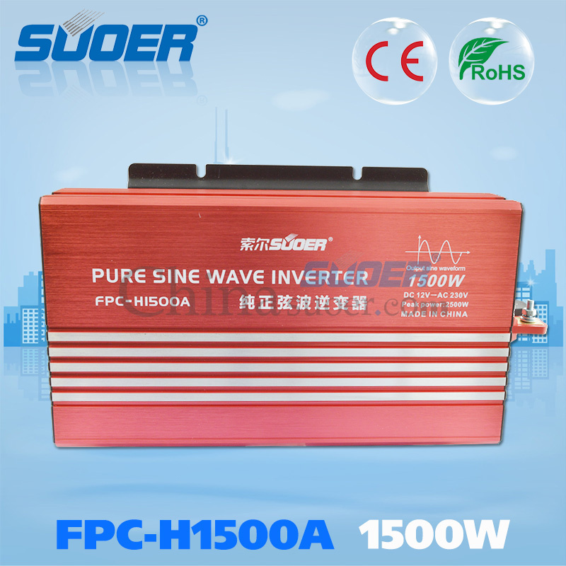 Suoer 1500W DC 12V to AC 230V off Grid Pure Sine Wave Solar Power Inverter (FPC-H1500A)