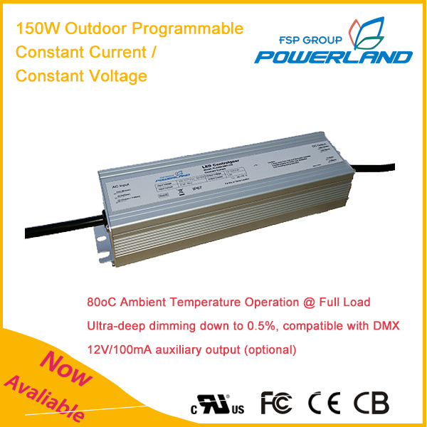 150W 29~285V Outdoor Programmable Constant Current Waterproof LED Driver