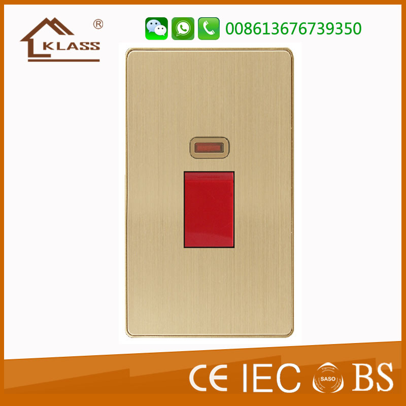 2017 3*6 Light Switch 45A Dp Switch with Neon