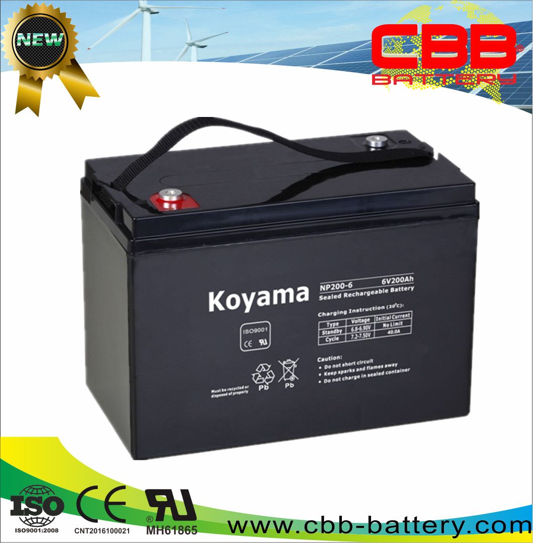6V 200ah Long Life Solar Storage Deep Cycle Backup Battery
