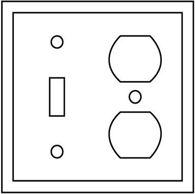 2-Gang 1-Toggle & 1-Receptacle Device Combination Wallplate, UL