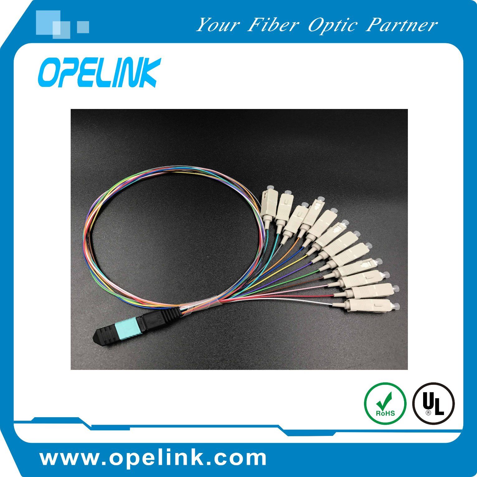 Telecommunication Fiber Optic Drop Cable MPO Patch Cords