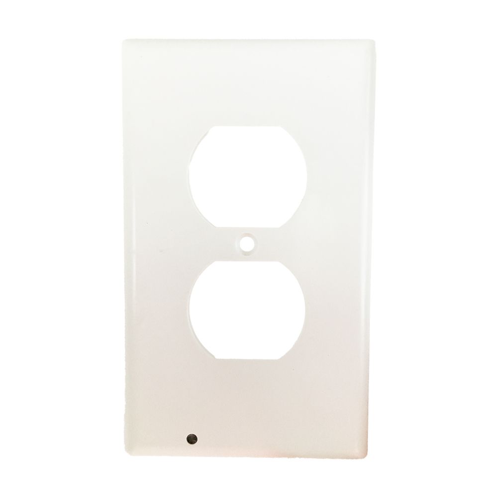 American 1 Gang Receptacle Cover with LED Light, White