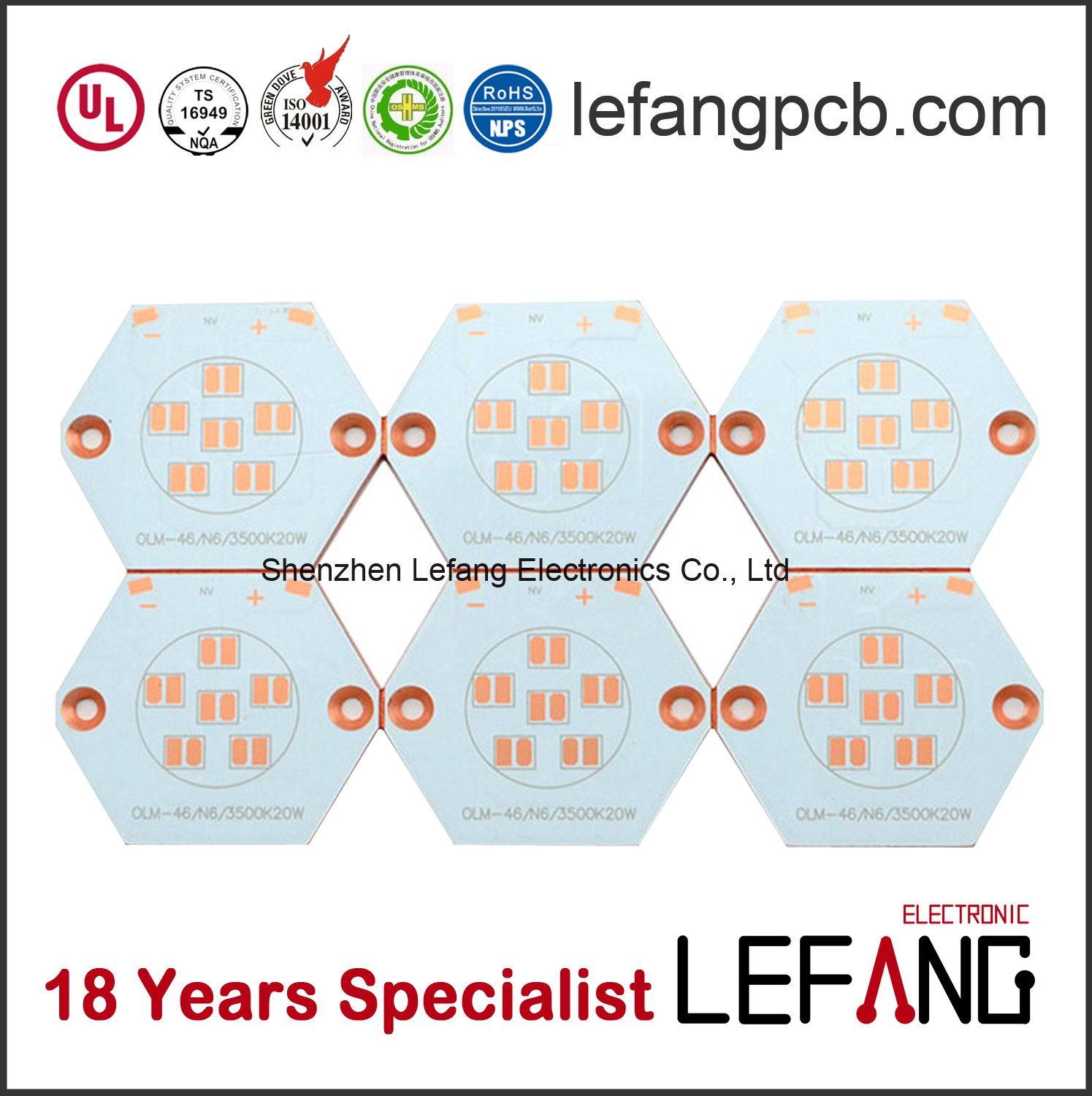High Power LED Street Light PCB Board with RoHS UL