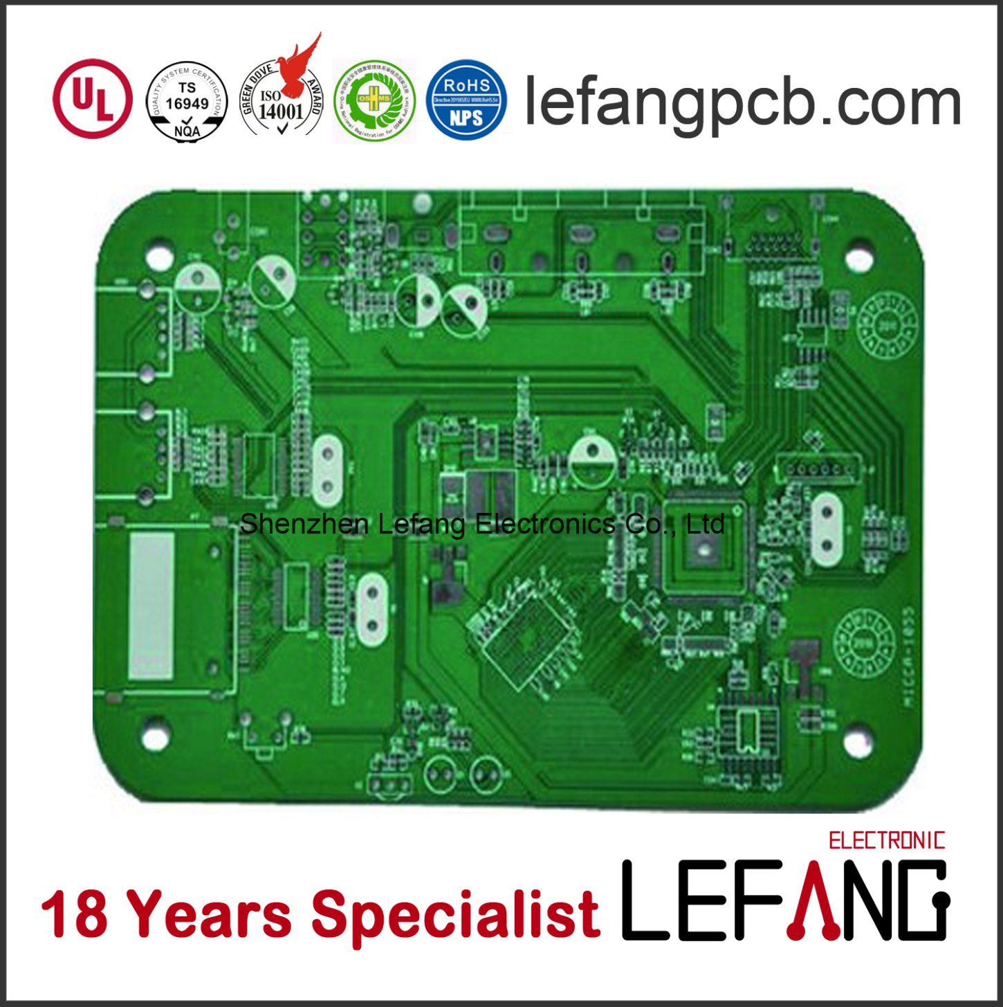 Multilayer Green Solder Enig Thick Copper PCB with RoHS Compliance