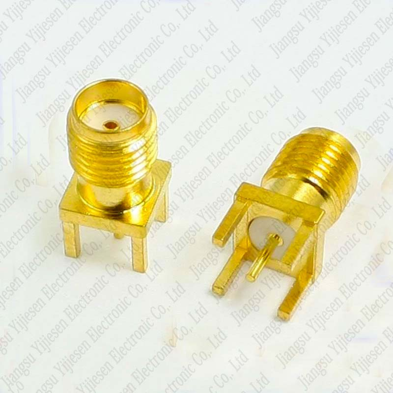 Golden SMA Female Jack Connector Straight End Launch Solder PCB Mount RF Connector Adapter