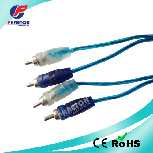 Audio Video Cable 2RCA Male to 2RCA Male Transparent Cable