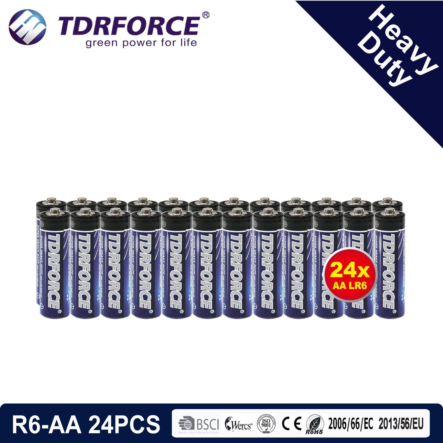 1.5V Heavy Duty Dry Battery with BSCI for Flashlight (R6-AA 24PCS)