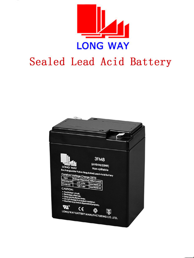 6V8ah Environmental Friendly Lead Acid Rechargeable AGM Battery