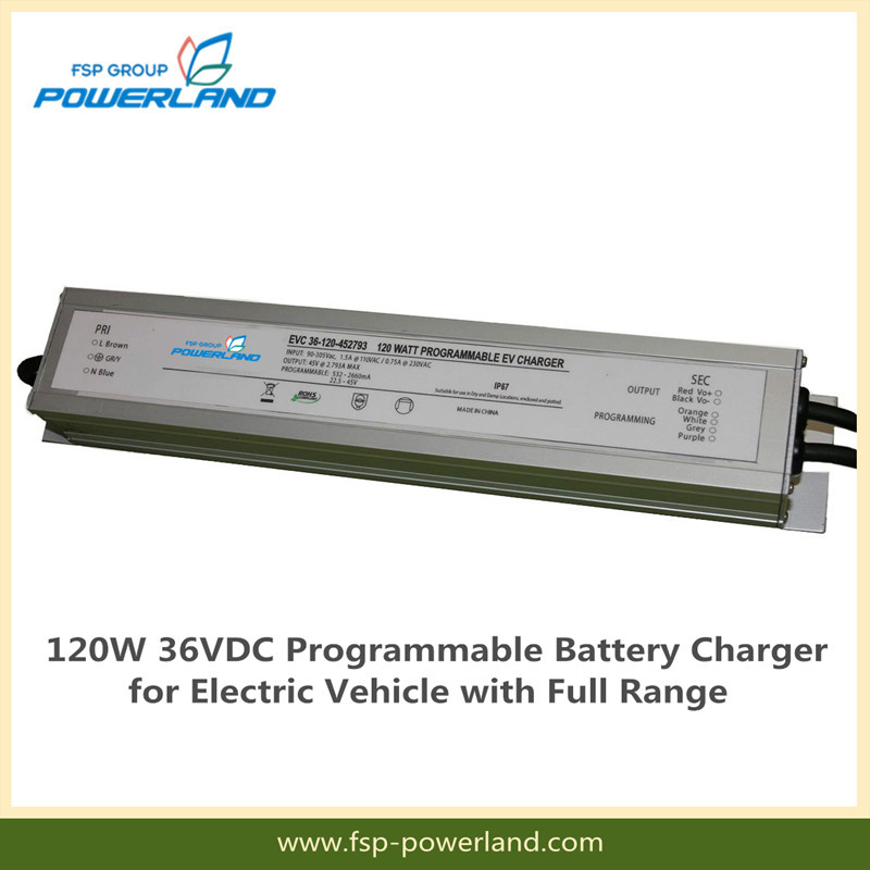 120W 36VDC Programmable Battery Charger for Electric Vehicle with Full Range