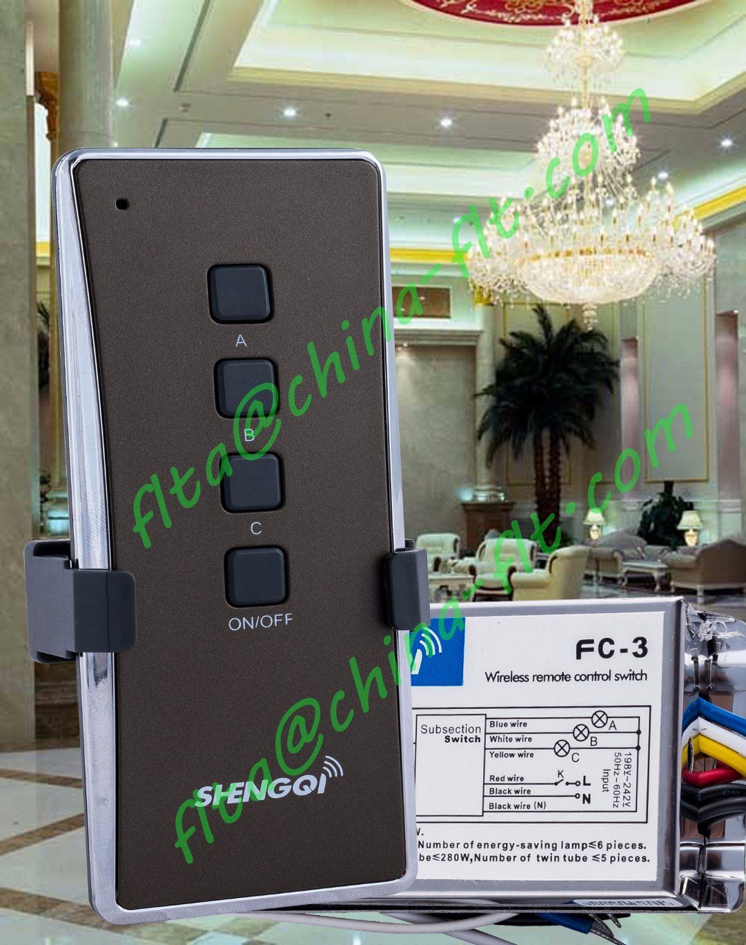 3 Channel and 4 Buttons Multifunction Remote Lights Controller FC-3