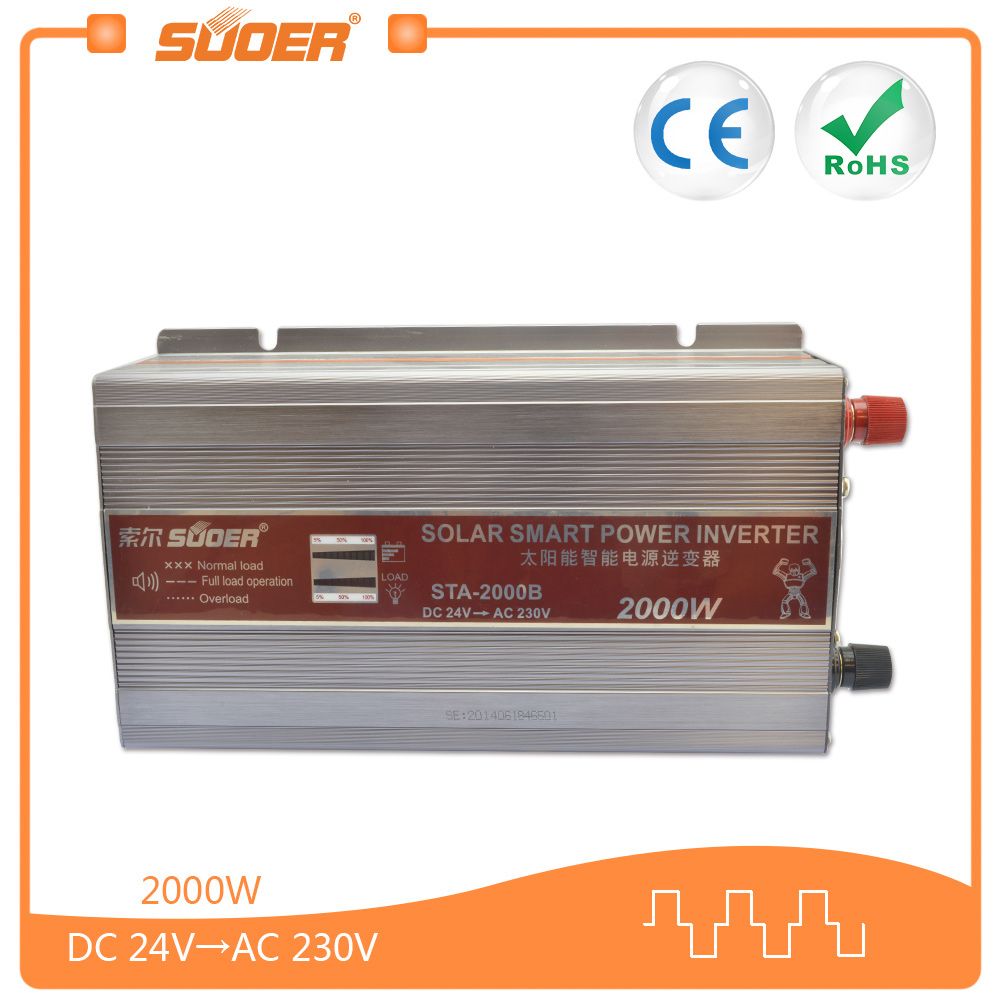Suoer 2000W 24V 220V DC AC Solar Panel Inverter (STA-2000B)